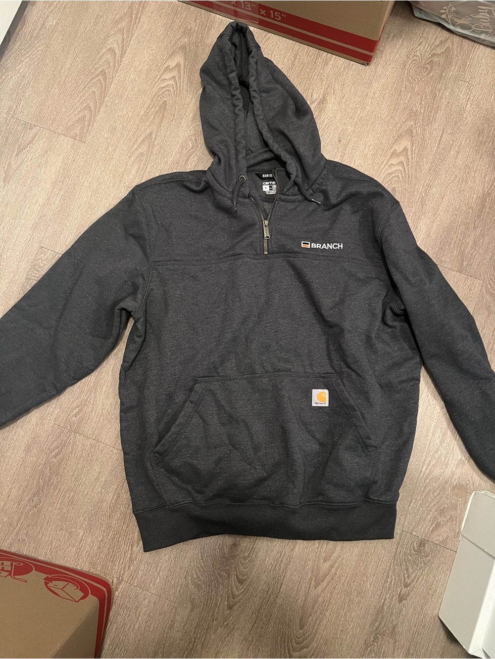 Carhartt Dark Charcoal Zip Hooded Work Sweater